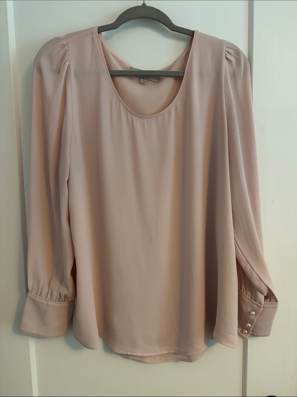 LOFT Blush Pink Flutter Sleeve Keyhole Blouse